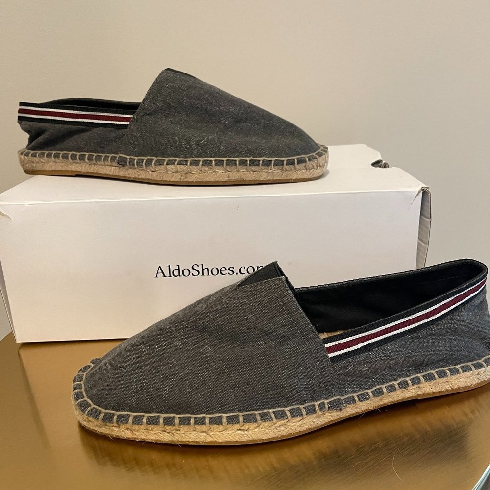 New in Box ALDO Aydon Casual Men's Espadrilles, Black Denim Sz 9